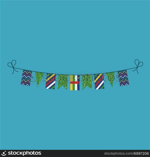 Decorations bunting flags for Central African Republic national day holiday in flat design. Independence day or National day holiday concept.