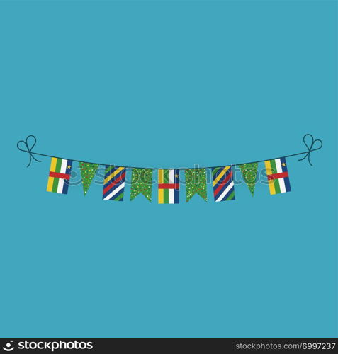 Decorations bunting flags for Central African Republic national day holiday in flat design. Independence day or National day holiday concept.