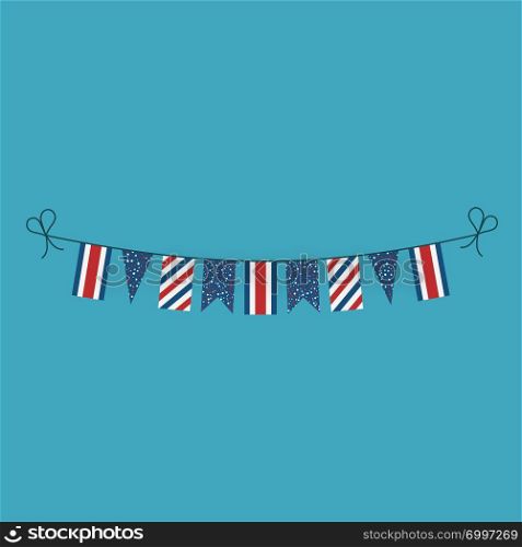 Decorations bunting flags for Costa Rica national day holiday in flat design. Independence day or National day holiday concept.