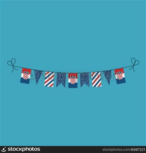 Decorations bunting flags for Croatia national day holiday in flat design. Independence day or National day holiday concept.