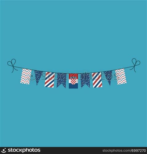 Decorations bunting flags for Croatia national day holiday in flat design. Independence day or National day holiday concept.
