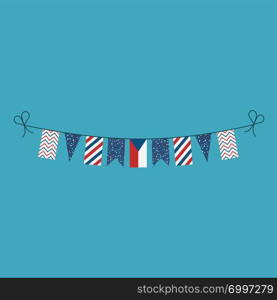 Decorations bunting flags for Czech Republic national day holiday in flat design. Independence day or National day holiday concept.