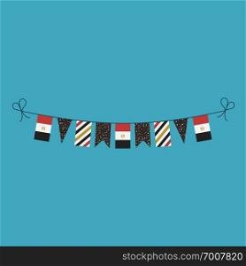Decorations bunting flags for Egypt national day holiday in flat design. Independence day or National day holiday concept.