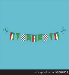 Decorations bunting flags for Equatorial Guinea national day holiday in flat design. Independence day or National day holiday concept.