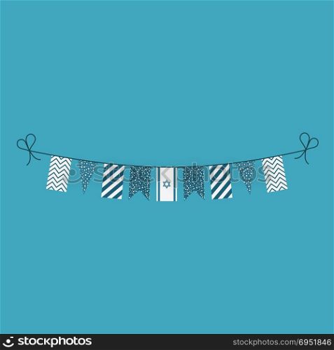 Decorations bunting flags for Israel Independence Day holiday in flat design.