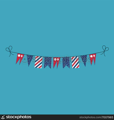 Decorations bunting flags for Nepal national day holiday in flat design. Independence day or National day holiday concept.