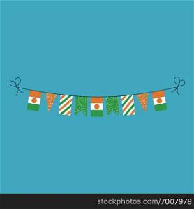 Decorations bunting flags for Niger national day holiday in flat design. Independence day or National day holiday concept.