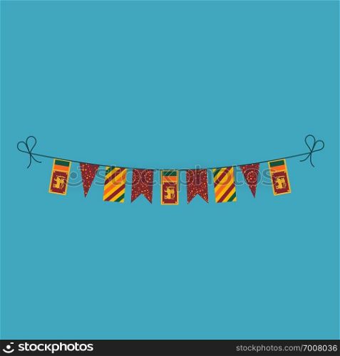 Decorations bunting flags for Sri Lanka national day holiday in flat design. Independence day or National day holiday concept.