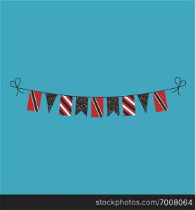 Decorations bunting flags for Trinidad and Tobago national day holiday in flat design. Independence day or National day holiday concept.