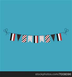 Decorations bunting flags for Yemen national day holiday in flat design. Independence day or National day holiday concept.