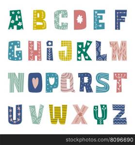 Decorative alphabet. Stylized letters with ornamental decoration creativity graphics for kids recent vector comic alphabet templates of alphabet letter font type illustration. Decorative alphabet. Stylized letters with ornamental decoration creativity graphics for kids recent vector comic alphabet templates