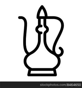 decorative arab jug line icon vector. decorative arab jug sign. isolated contour symbol black illustration. decorative arab jug line icon vector illustration