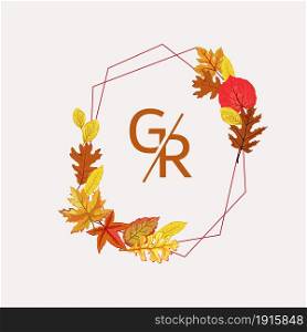 decorative autumn floral frame with sample Text vector, floral autumn frame for wedding frame, greeting card decoration
