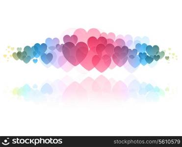 Decorative background of hearts in rainbow colours