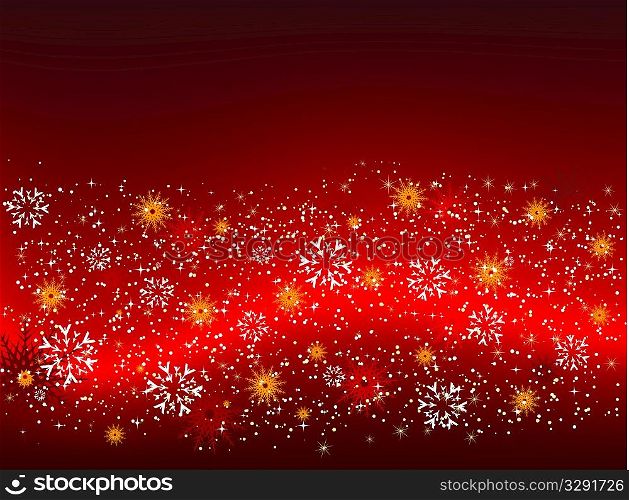 Decorative background of snowflakes and stars