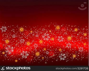 Decorative background of snowflakes and stars