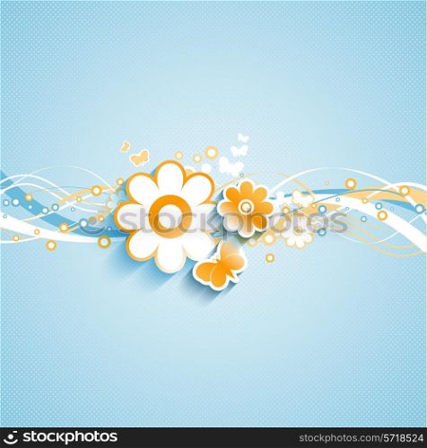 Decorative background with a summer floral design.
