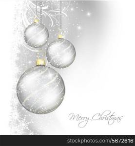 Decorative background with Christmas baubles