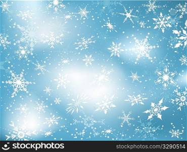 Decorative background with falling snowflakes