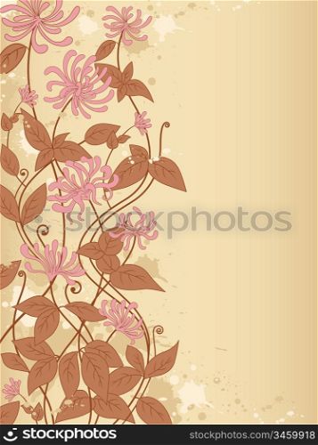 decorative background with flowers and blots