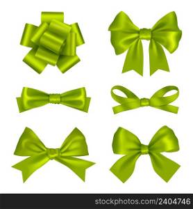 Decorative bows. Gift decoration colored symbols christmas ribbons holliday silk bows decent vector collection set. Illustration of gift bow ribbon. Decorative bows. Gift decoration colored symbols christmas ribbons holliday silk bows decent vector collection set