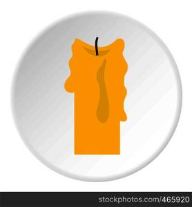 Decorative candle icon in flat circle isolated on white vector illustration for web. Decorative candle icon circle