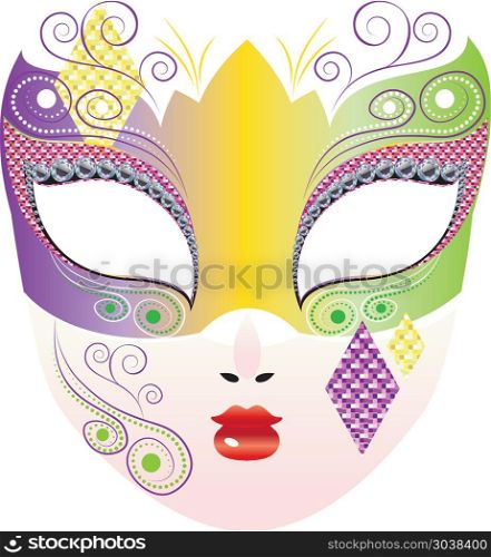 Decorative Carnival Mask. Fashion decorative carnival face mask illustration, masquerade mask design.