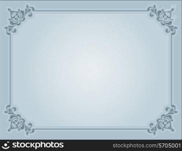 Decorative certificate background in shades of blue