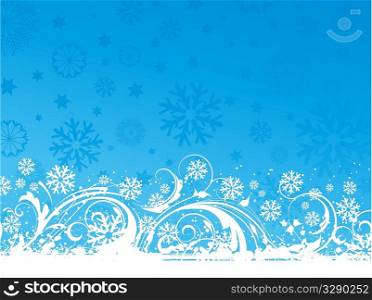 Decorative Christmas background of falling snowflakes