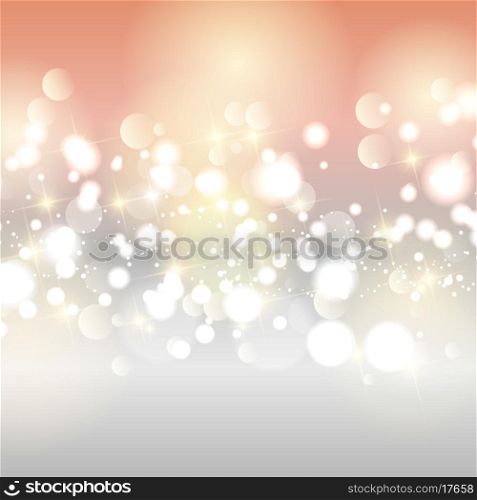 Decorative Christmas background with bokhe lights and stars design