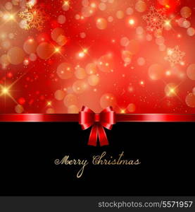 Decorative Christmas background with red ribbon