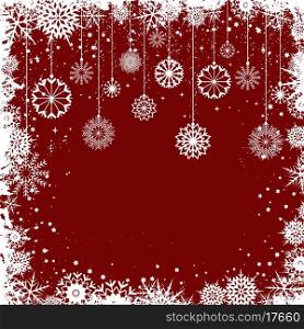 Decorative Christmas background with snowflakes and stars