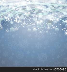 Decorative Christmas background with snowflakes and stars design&#xA;