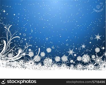 Decorative Christmas background with winter snowflake design