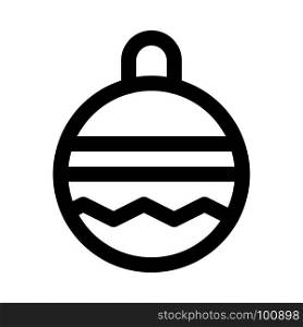 Decorative christmas ball, icon on isolated background