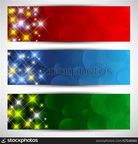 Decorative Christmas banners with a starry design
