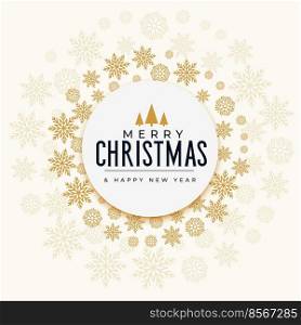decorative christmas snowflakes golden festival card design