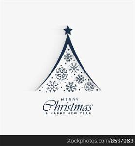 decorative christmas tree made with snowflakes background