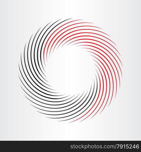 decorative circle abstract frame red and black icon