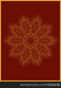 decorative, colorful golden abstract mandala vector, mix of geometrical art design and repeated pattern, perfect for coloring pages, greeting card and phone cases then henna tattoos. also helpful in yoga and meditation, Christmas and wedding party