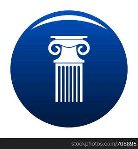 Decorative column icon vector blue circle isolated on white background . Decorative column icon blue vector