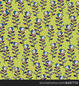 Decorative contemporary flowers seamless pattern. Abstract floral wallpaper. Naive art. Strange botanical plants endless wallpaper. Design for fabric, textile print, wrapping, cover.. Decorative contemporary flowers seamless pattern. Abstract floral wallpaper. Naive art. Strange botanical plants endless wallpaper.