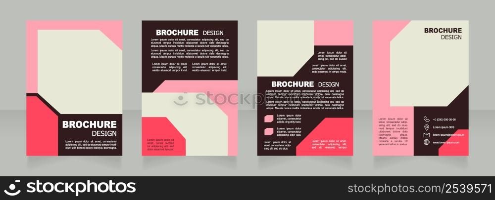 Decorative cosmetics store opening promotion blank brochure design. Template set with copy space for text. Premade corporate reports collection. Editable 4 paper pages. Arial font used. Decorative cosmetics store opening promotion blank brochure design