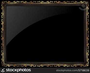Decorative detailed background with a metallic gold frame
