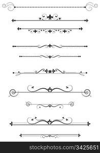 Decorative dividers and accents set, vector illustration