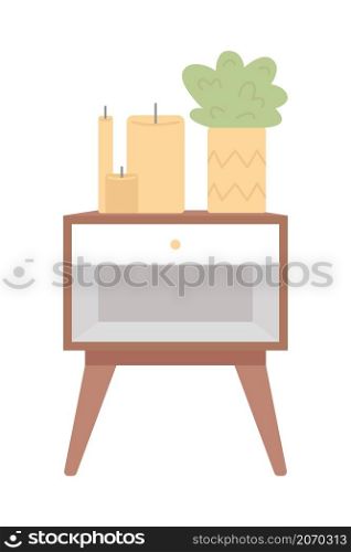 Decorative drawer semi flat color vector item. Realistic object on white. Scandinavian apartment furnishing isolated modern cartoon style illustration for graphic design and animation. Decorative drawer semi flat color vector item