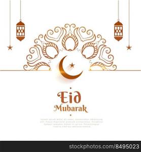 decorative eid mubarak holy festival greeting design
