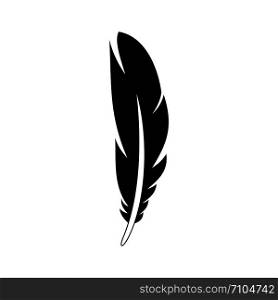 Decorative feather icon. Simple illustration of decorative feather vector icon for web design isolated on white background. Decorative feather icon, simple style