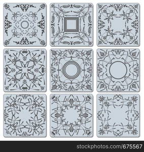 Decorative finishing ceramic tiles. Vector illustration