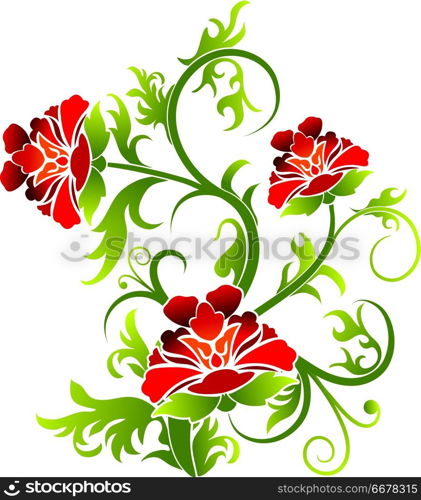 Decorative floral background, vector